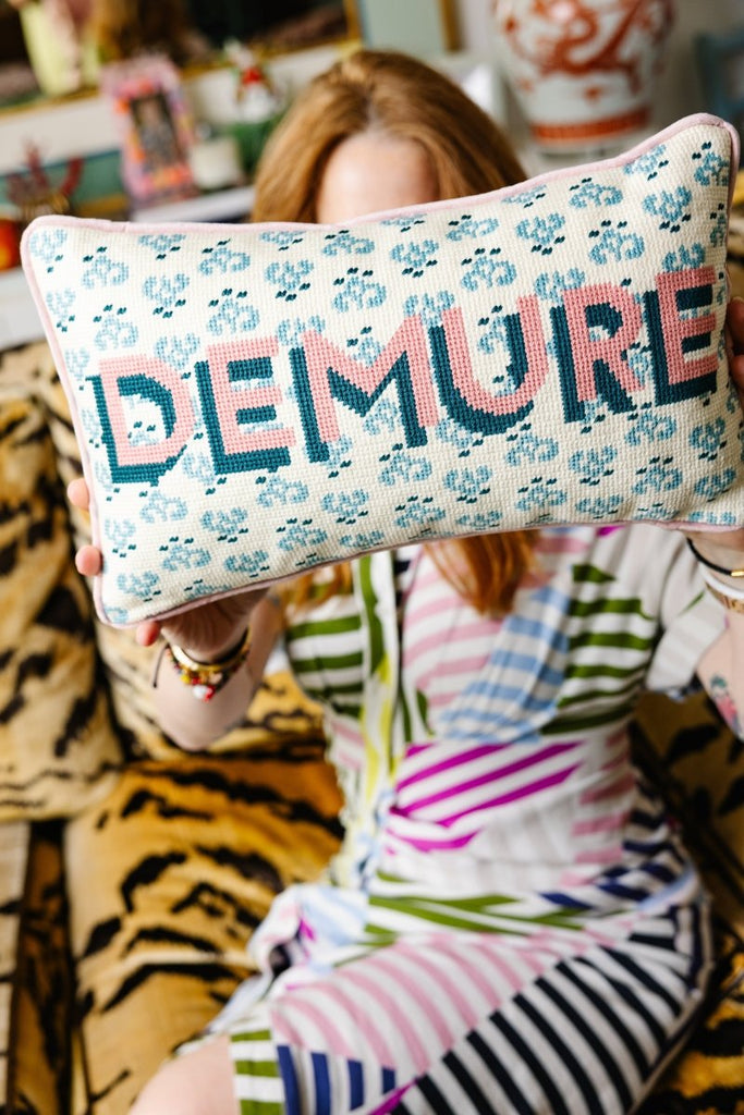 Demure Needlepoint Pillow - Liza Pruitt