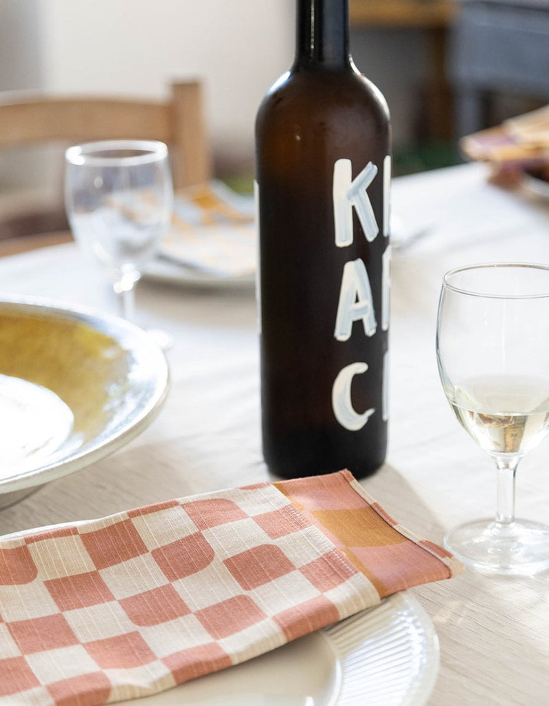 Dinner Napkins Double Sided Checker - Quiet Season - Liza Pruitt