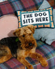 Dog Sits Here Needlepoint Pillow - Liza Pruitt