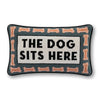 Dog Sits Here Needlepoint Pillow - Liza Pruitt