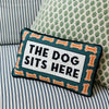 Dog Sits Here Needlepoint Pillow - Liza Pruitt