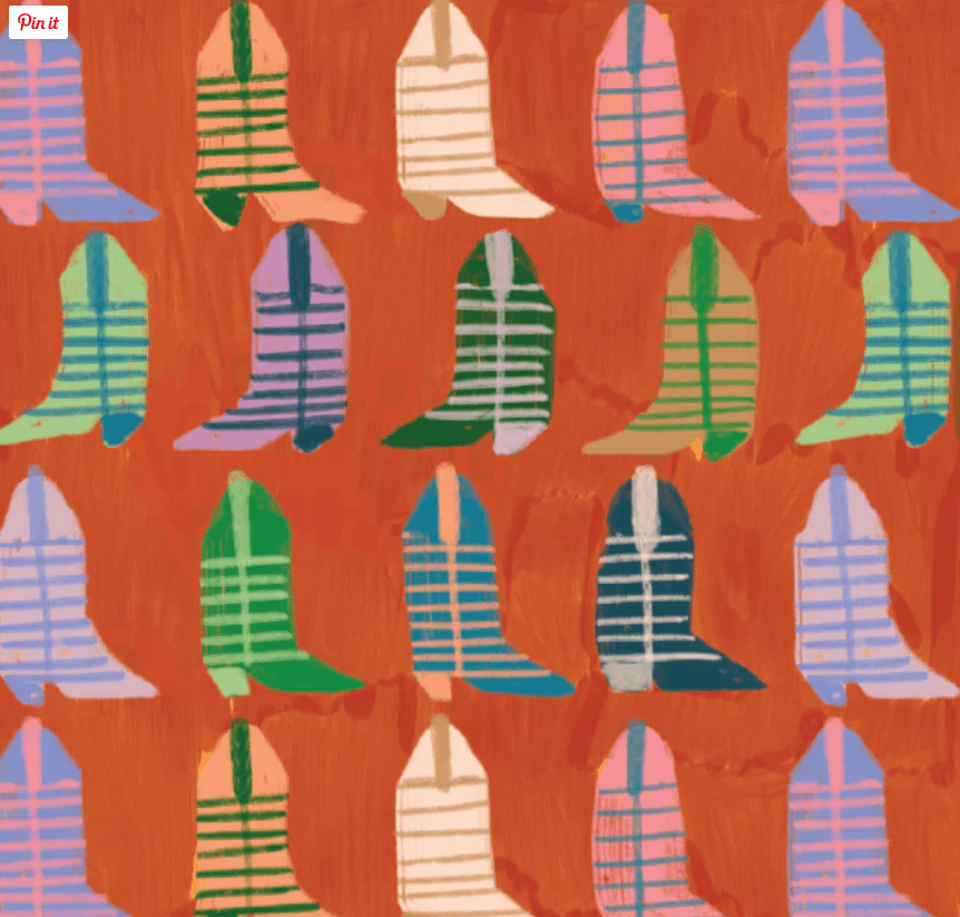 Dolly Boots in Cinder by Lulie Wallace Drapery Panel - Liza Pruitt