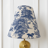 Equestrian Toile Sconce Shade in Blue - Liza Pruitt