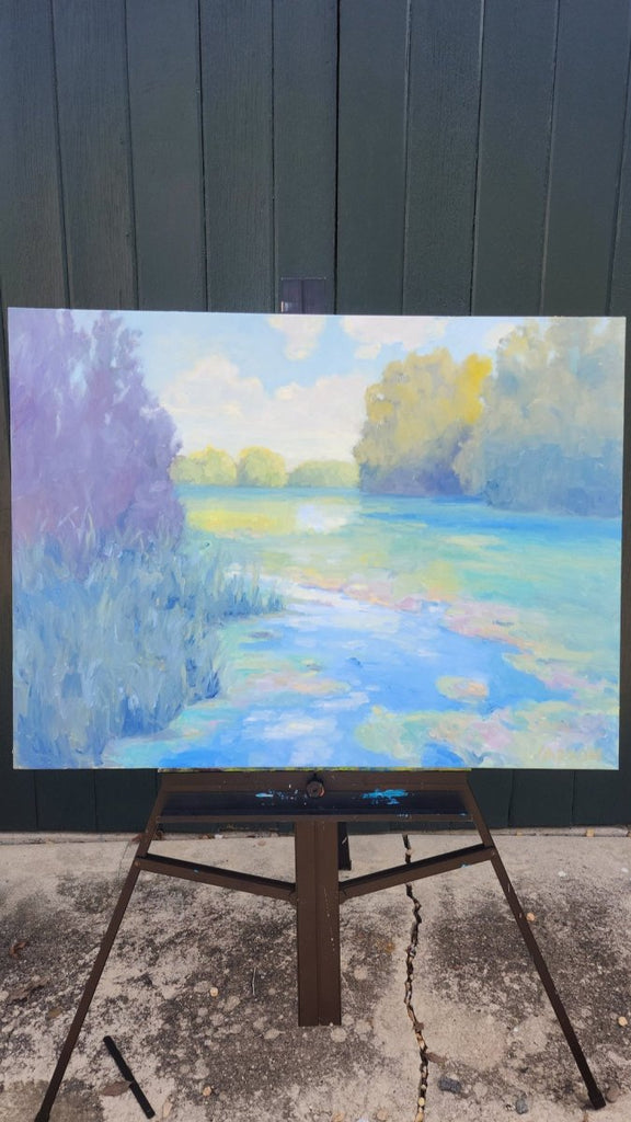 Evening View of Culford Pond | 30" h x 40" w - Liza Pruitt