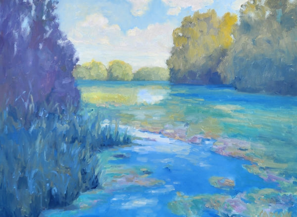 Evening View of the Pond | 30" h x 40" w - Liza Pruitt