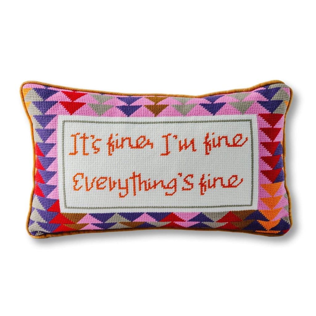 Everything's Fine Needlepoint Pillow - Liza Pruitt