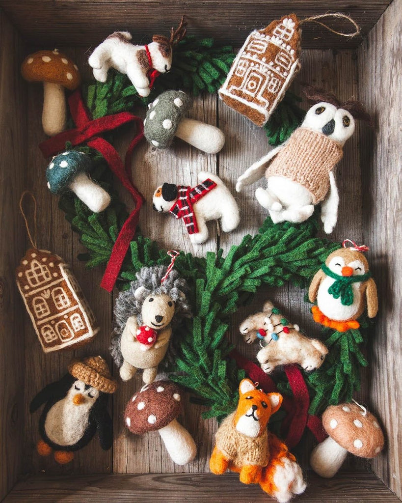 Felted Festive Penguin Ornament - Liza Pruitt