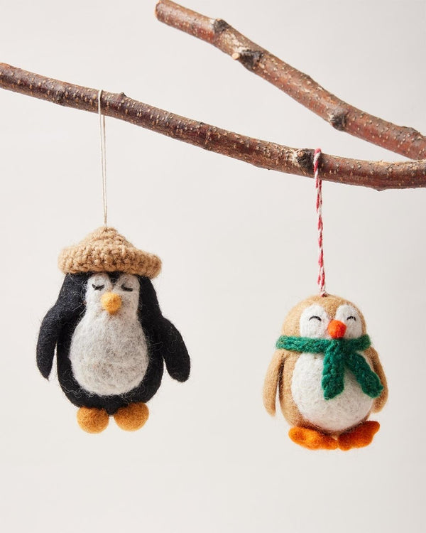 Felted Festive Penguin Ornament - Liza Pruitt