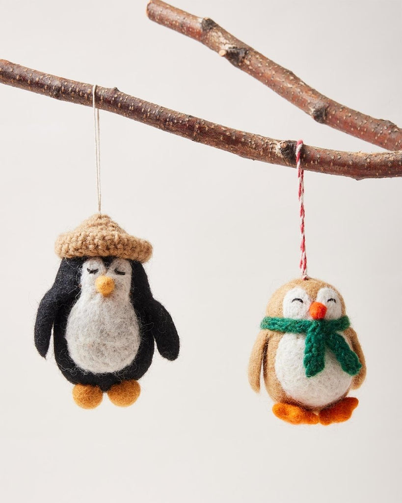 Felted Festive Penguin Ornament - Liza Pruitt