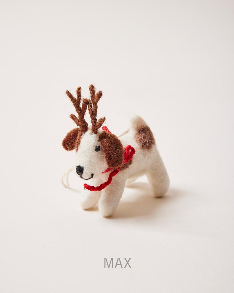 Felted Festive Pup Ornament - Liza Pruitt