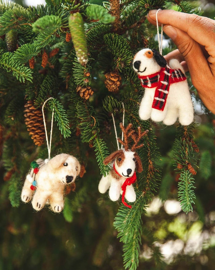 Felted Festive Pup Ornament - Liza Pruitt