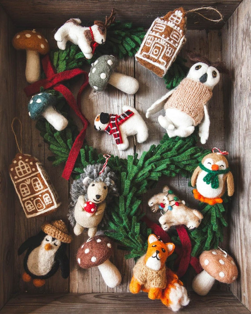 Felted Festive Pup Ornament - Liza Pruitt