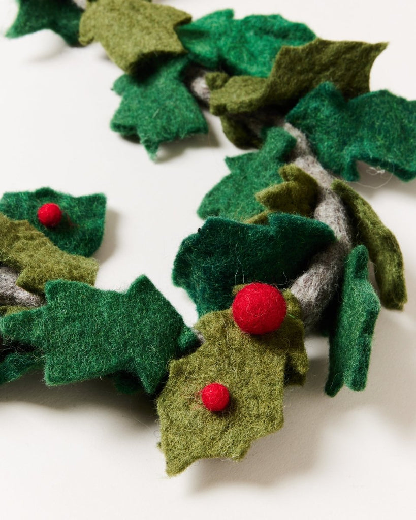 Felted Holly Garland - Liza Pruitt