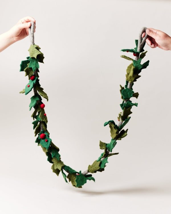 Felted Holly Garland - Liza Pruitt