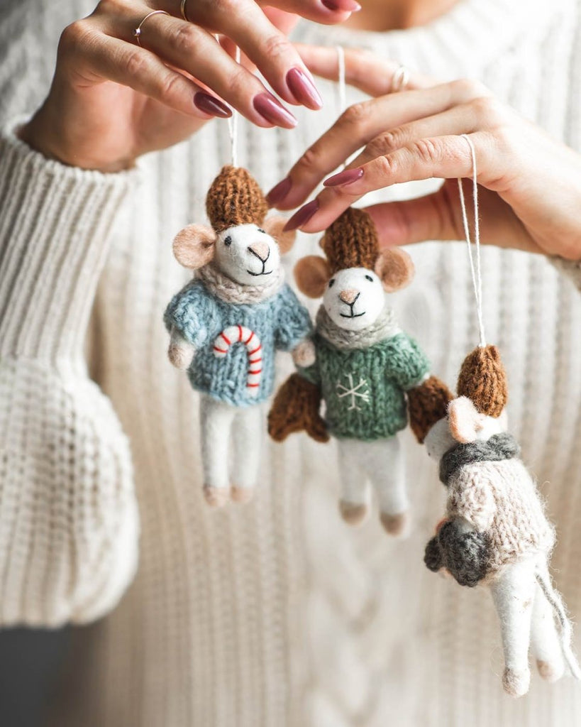 Felted Mouse Ornament - Liza Pruitt