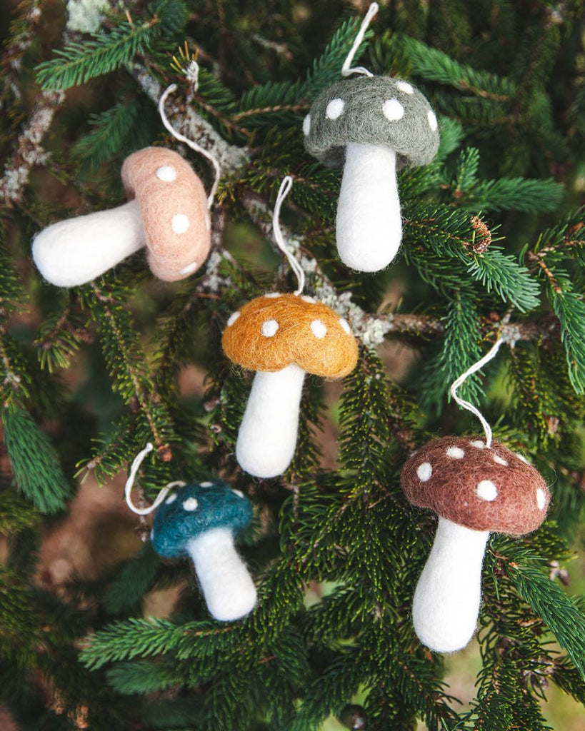 Felted Mushroom Ornament - Liza Pruitt
