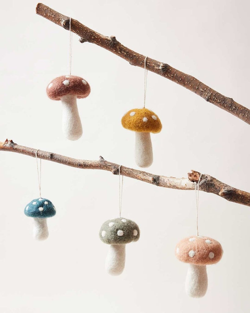 Felted Mushroom Ornament - Liza Pruitt