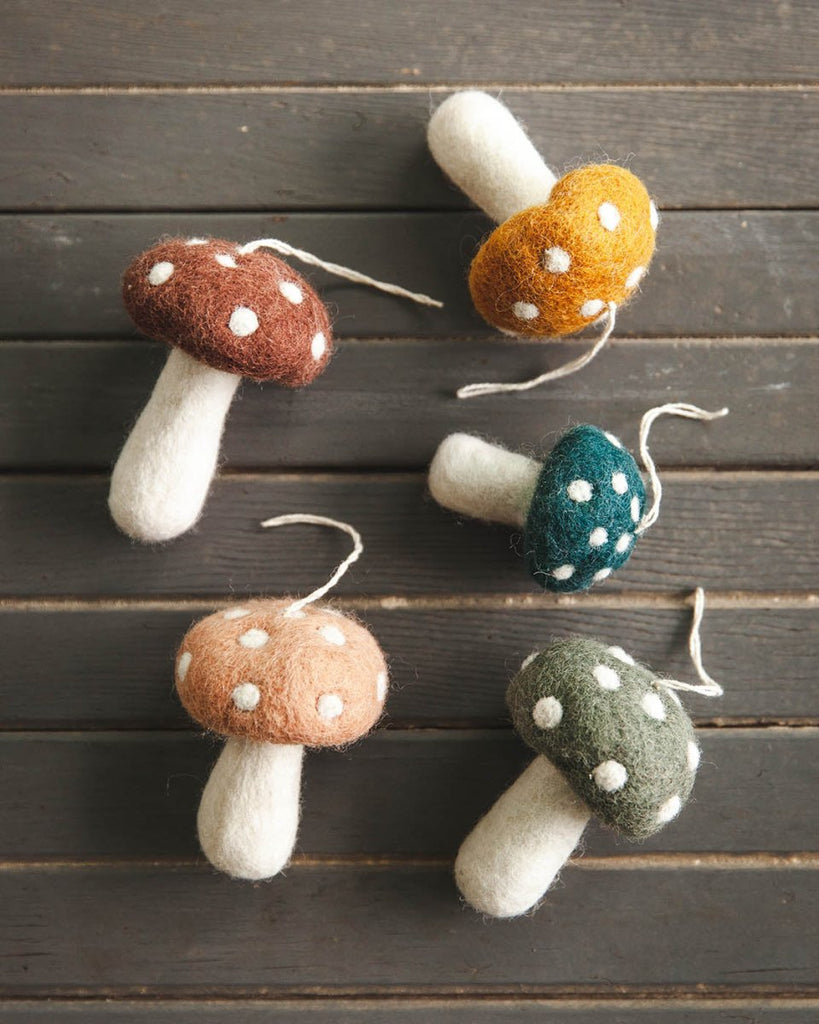 Felted Mushroom Ornament - Liza Pruitt
