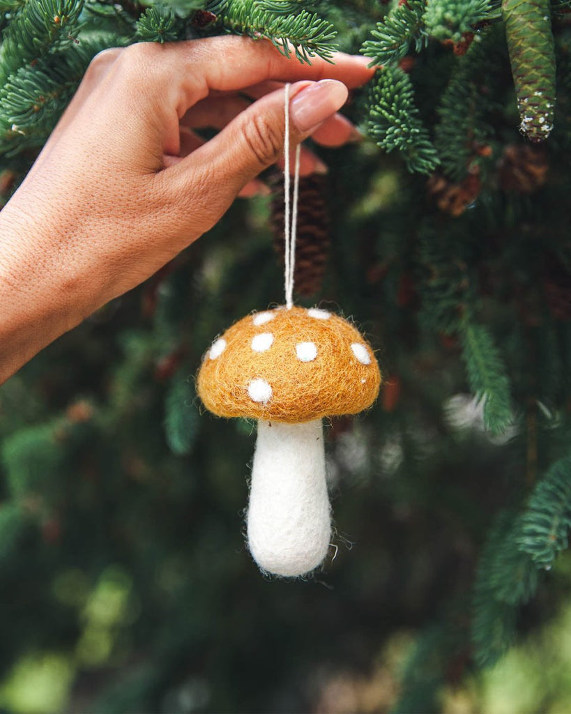 Felted Mushroom Ornament - Liza Pruitt