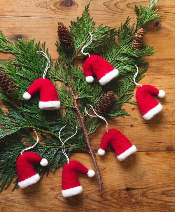 Felted Nordic Hat Ornament - Set of 6 - Liza Pruitt
