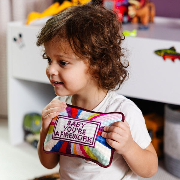 Firework Mini Needlepoint Pillow - Liza Pruitt