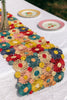 Fleur Raffia Flower Table Runner, Multicolor Flowers Woven Tabletop - Liza Pruitt