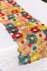 Fleur Raffia Flower Table Runner, Multicolor Flowers Woven Tabletop - Liza Pruitt