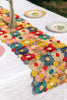 Fleur Raffia Flower Table Runner, Multicolor Flowers Woven Tabletop - Liza Pruitt