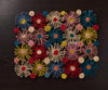 Fleur Raffia placemat, Multicolor Flowers woven tabletop - Liza Pruitt