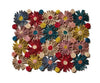 Fleur Raffia placemat, Multicolor Flowers woven tabletop - Liza Pruitt
