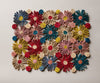Fleur Raffia placemat, Multicolor Flowers woven tabletop - Liza Pruitt