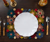 Fleur Raffia placemat, Multicolor Flowers woven tabletop - Liza Pruitt