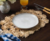 Fleur Raffia Placemat, Natural Color Flowers Woven Tabletop - Liza Pruitt