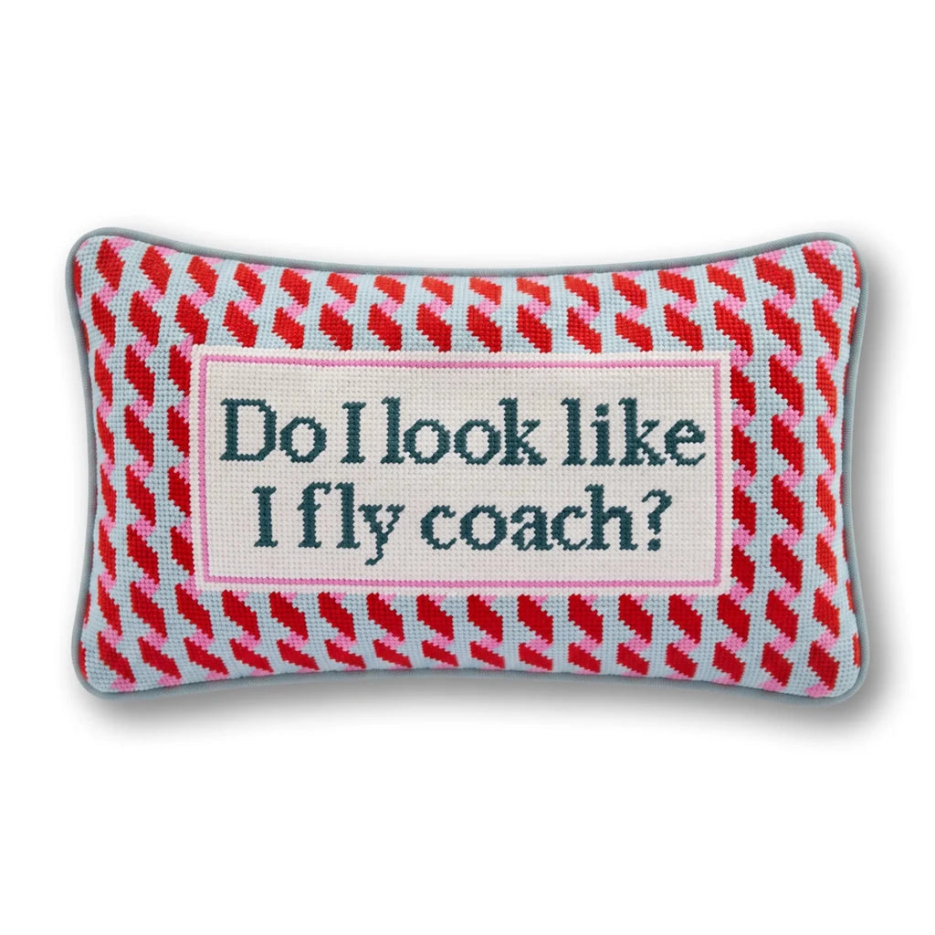 Fly Coach Needlepoint Pillow - Liza Pruitt