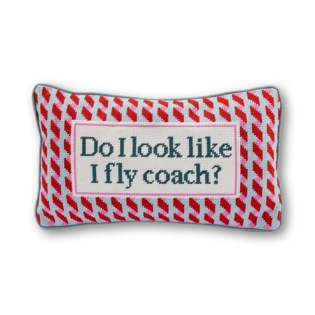 Fly Coach Needlepoint Pillow - Liza Pruitt