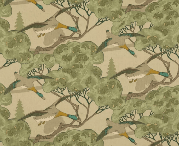 Flying Ducks in Emerald by Mulberry Home - Liza Pruitt