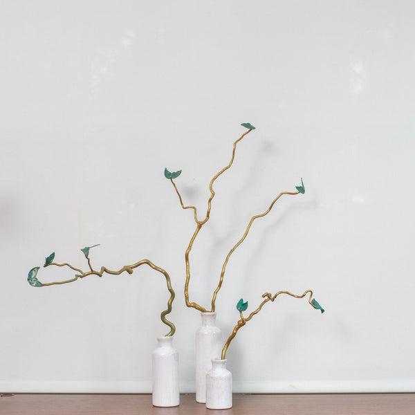 Flying High Vivid Green and Gold Triptych | 10 - 24" h - Liza Pruitt