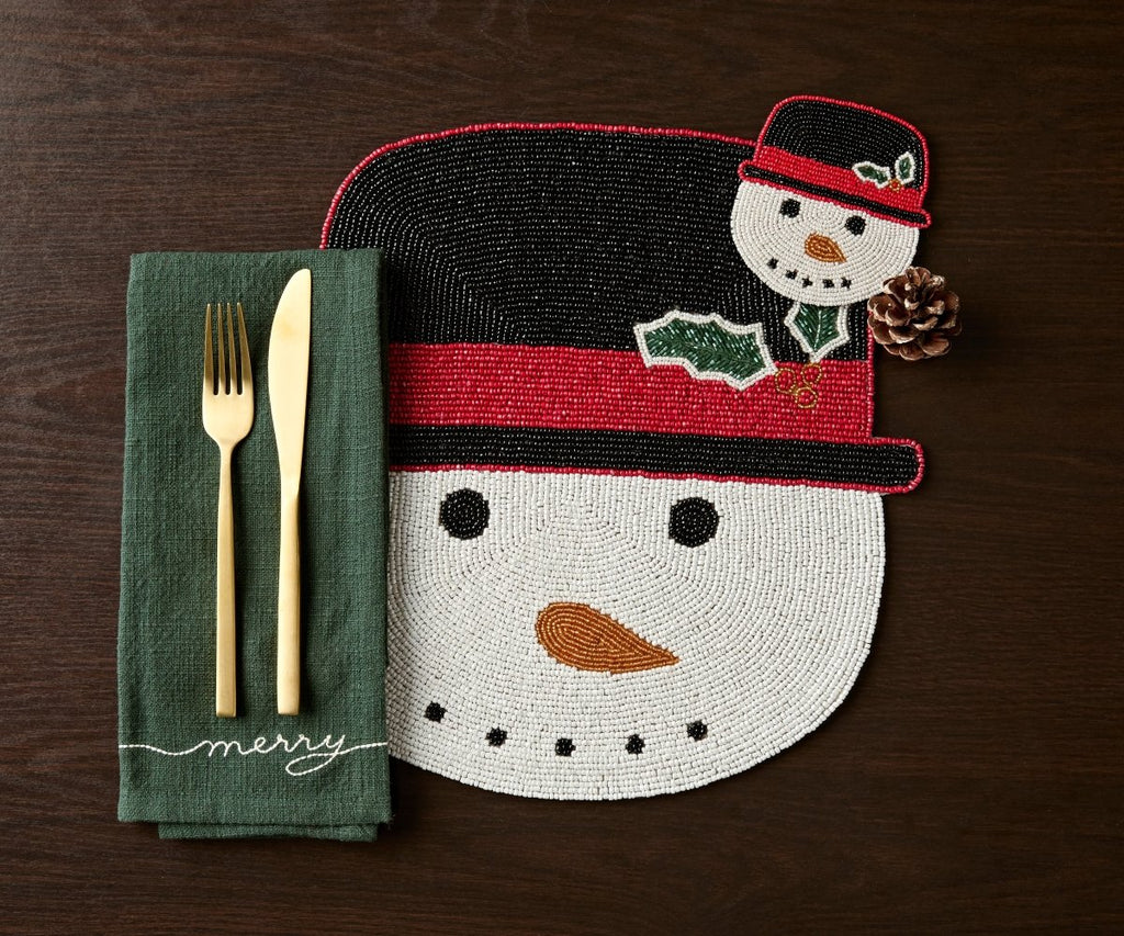 Frosty Snowman Placemat, Christmas Placemat, Snowman Placemat - Liza Pruitt