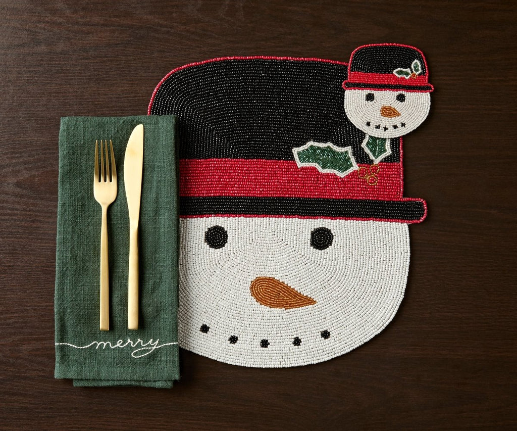 Frosty Snowman Placemat, Christmas Placemat, Snowman Placemat - Liza Pruitt