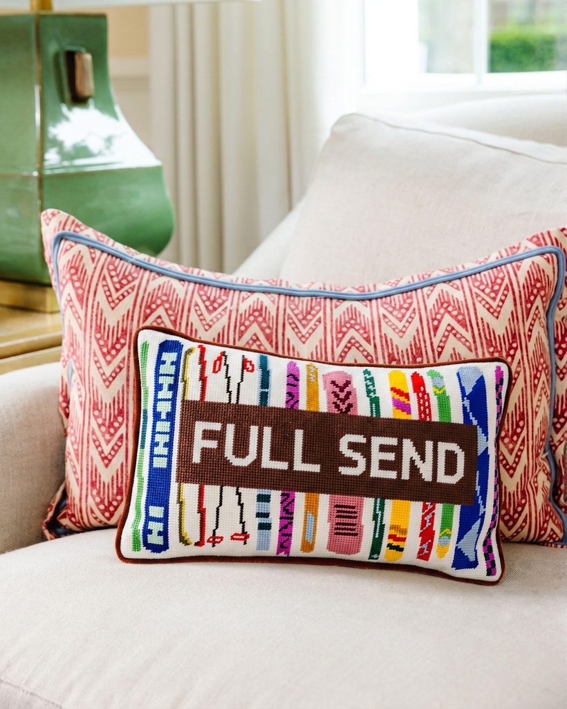 Full Send Needlepoint Pillow - Liza Pruitt
