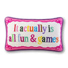Fun And Games Needlepoint Pillow - Liza Pruitt