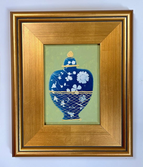 Garden in Blue | 12" h x 10" w | Framed - Liza Pruitt