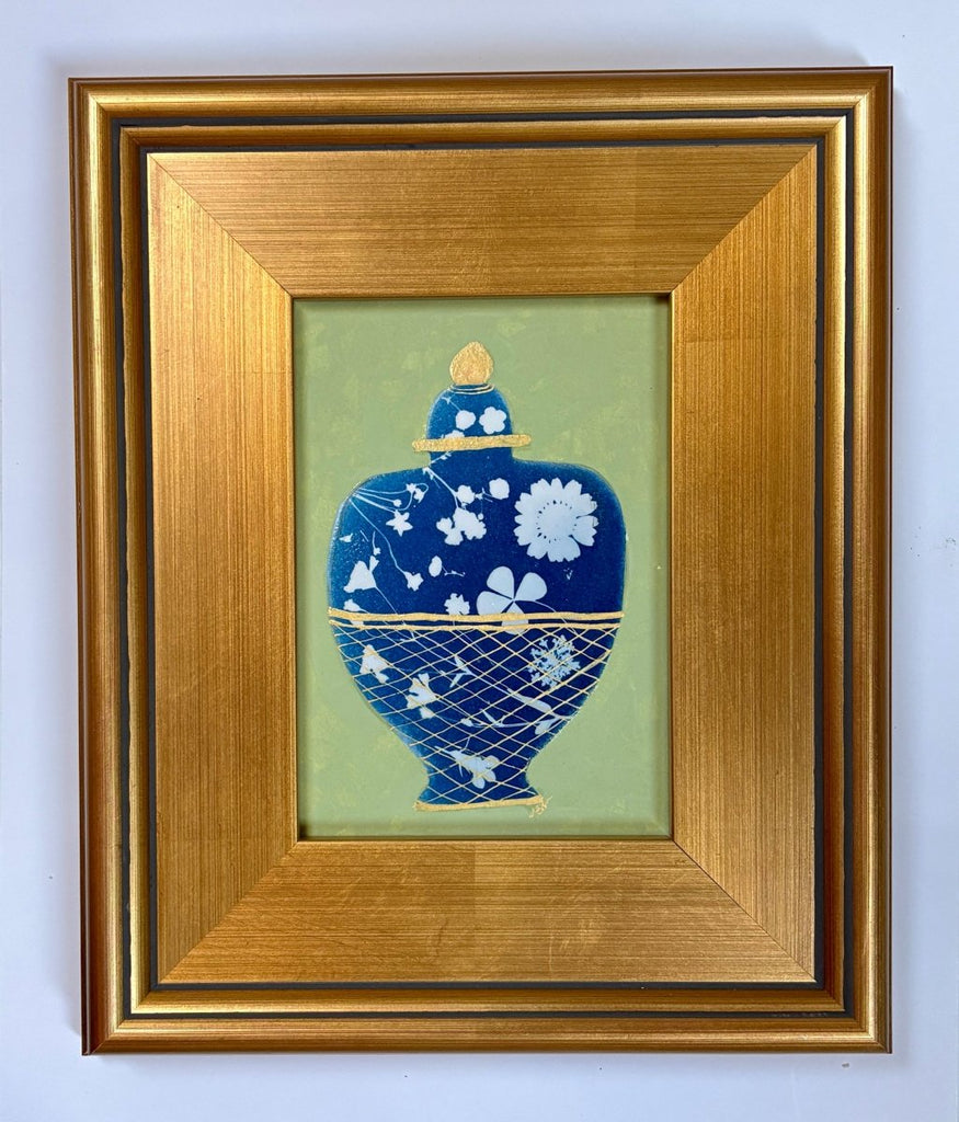 Garden in Blue | 12" h x 10" w | Framed - Liza Pruitt