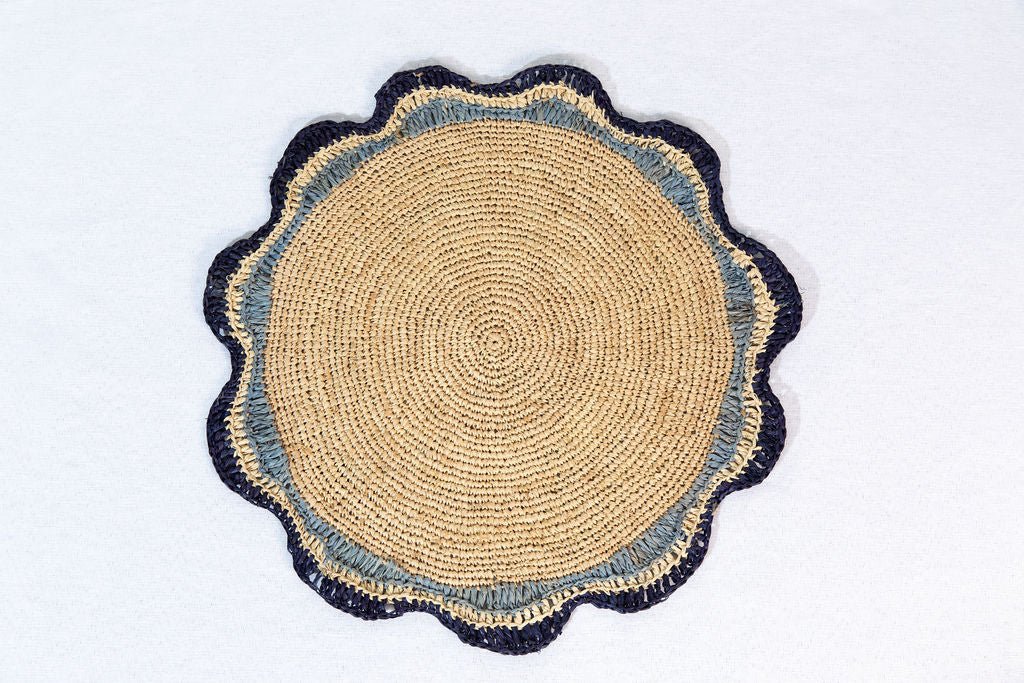 Garden Party Pinwheel Raffia Placemat, Set of 2, 4 and 6 - Liza Pruitt