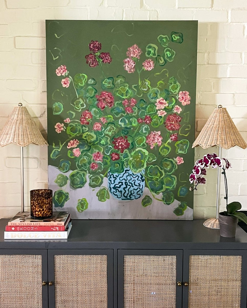Geraniums I | 48" h x 36" w - Liza Pruitt