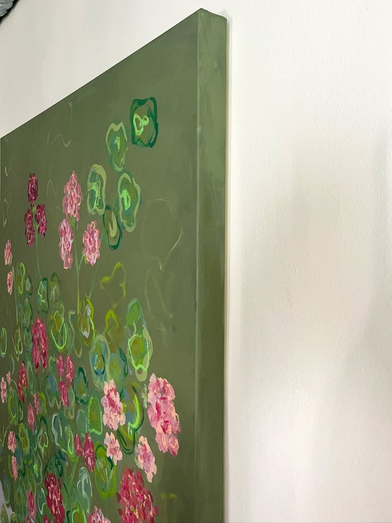 Geraniums I | 48" h x 36" w - Liza Pruitt