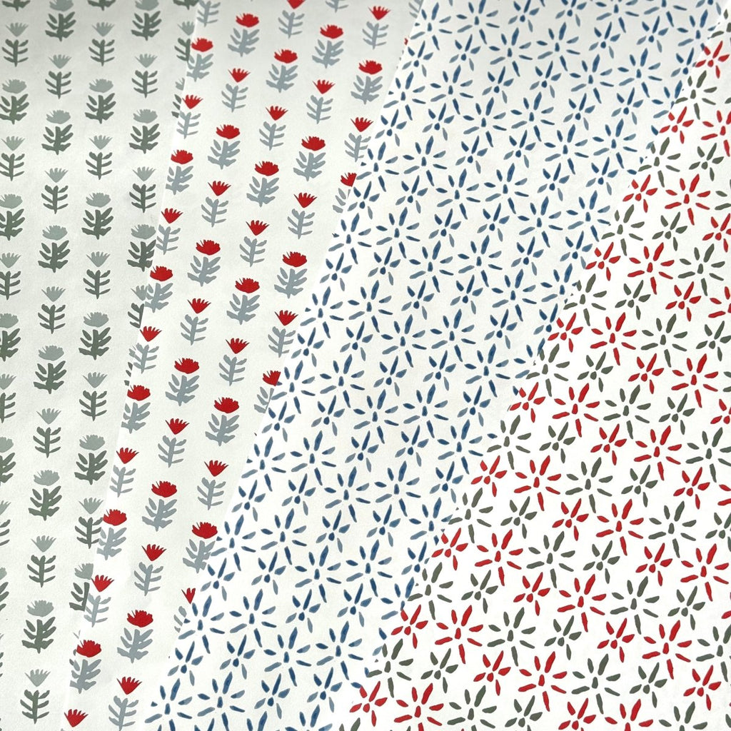 Gift Wrap - Holiday Star in Red & Green - Liza Pruitt