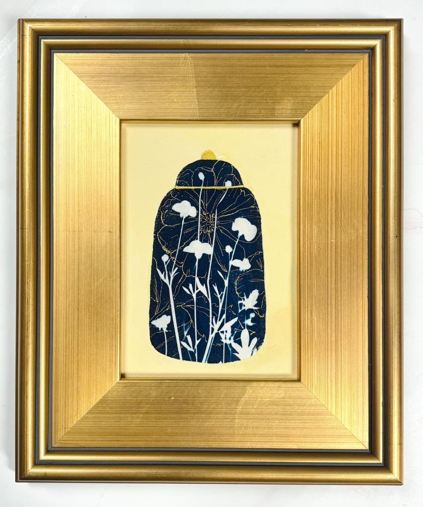 Ginger Jar with Buttercups | 12" h x 10" w | Framed - Liza Pruitt