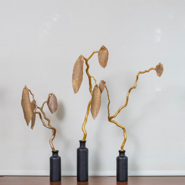 Golden Dream Leaf Triptych | 30 - 34" h - Liza Pruitt
