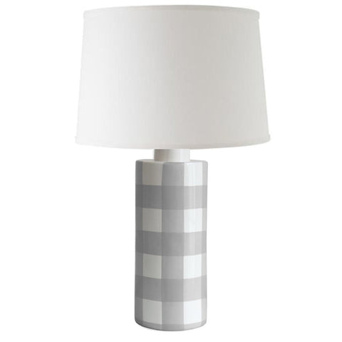 Graphite Gray Gingham Column Lamp - Liza Pruitt